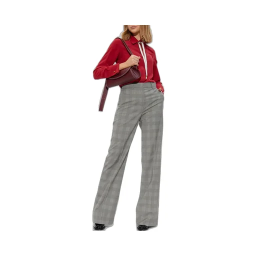 Plaid Wool Blend Trousers