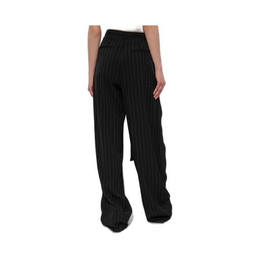 Pinstripe Wide-Leg Trousers