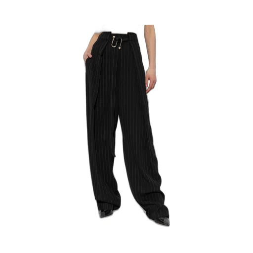Pinstripe Wide-Leg Trousers