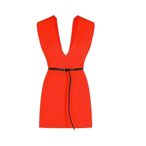 V-Neck Mini Dress With Belt