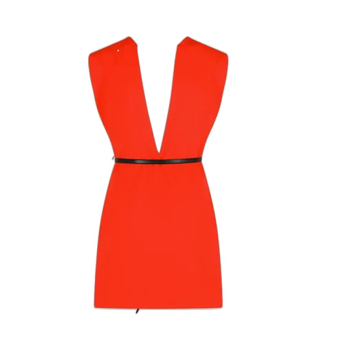 V-Neck Mini Dress With Belt