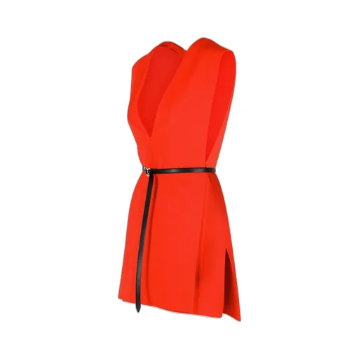 V-Neck Mini Dress With Belt