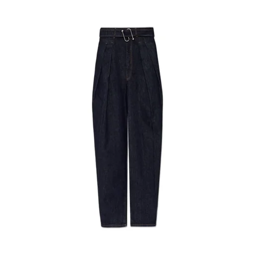 Pleated Wide-Leg Jeans