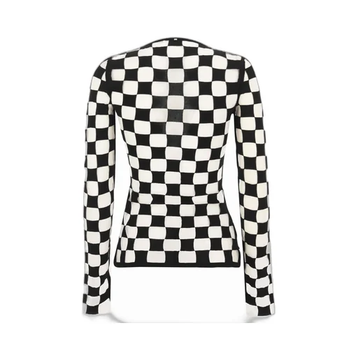 Checkerboard Knit Top