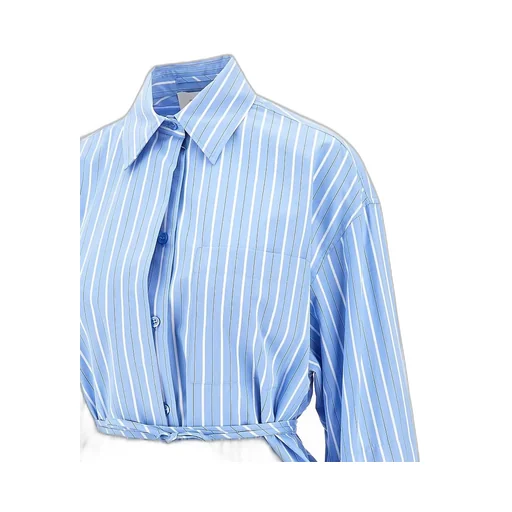 Striped Cotton Shirt With Belt