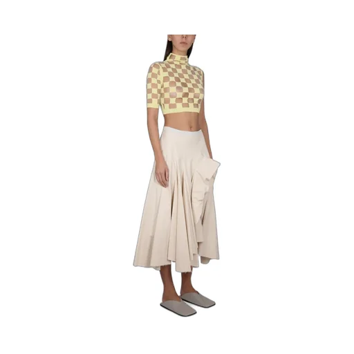 Checkerboard Knit Crop Top