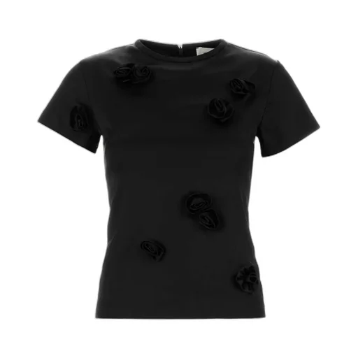 T-Shirt With Rose AppliquÉS