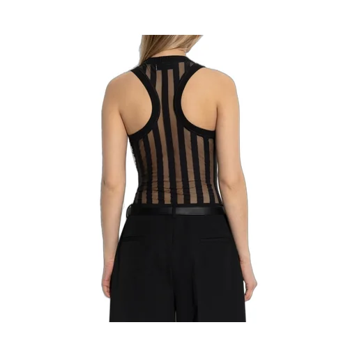 Striped Mesh Bodysuit