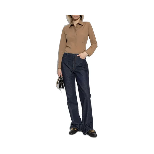 High-Waisted Straight-Leg Jeans