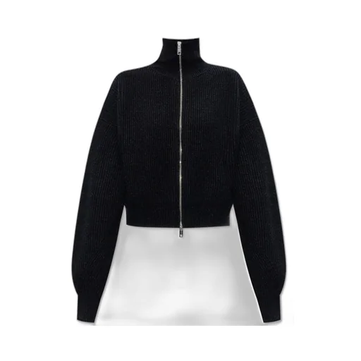 Ribbed Knit Zip-Up Cardigan