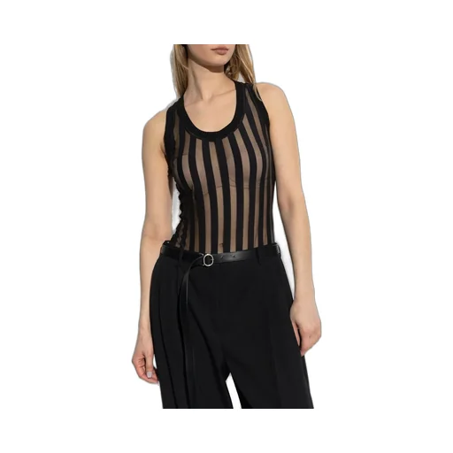Striped Mesh Bodysuit