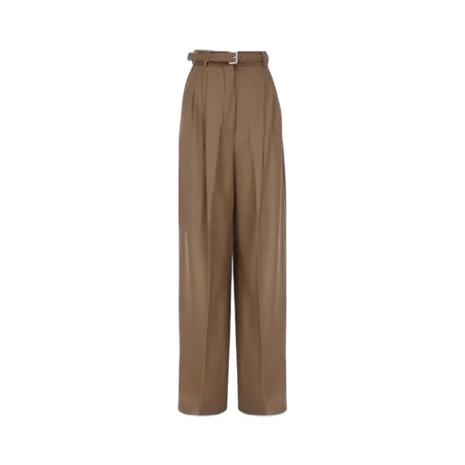 High-Waisted Pleated Wide-Leg Trousers