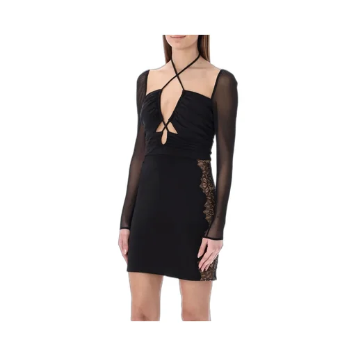 Mesh Sleeve Mini Dress
