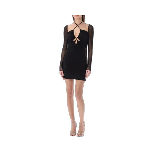 Mesh Sleeve Mini Dress