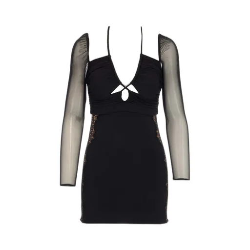 Mesh Sleeve Mini Dress