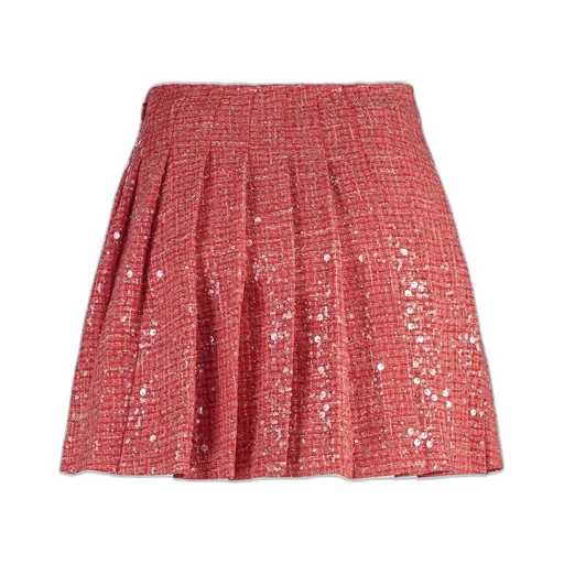 Pleated Sequin Miniskirt