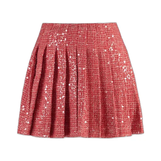 Pleated Sequin Miniskirt
