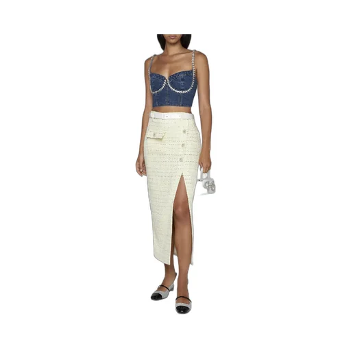 Tweed Midi Skirt With Belt