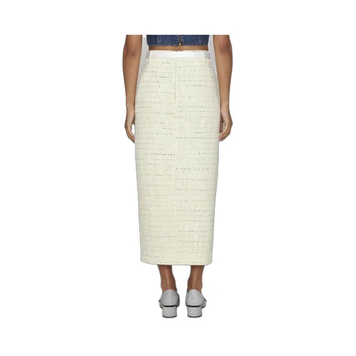 Tweed Midi Skirt With Belt