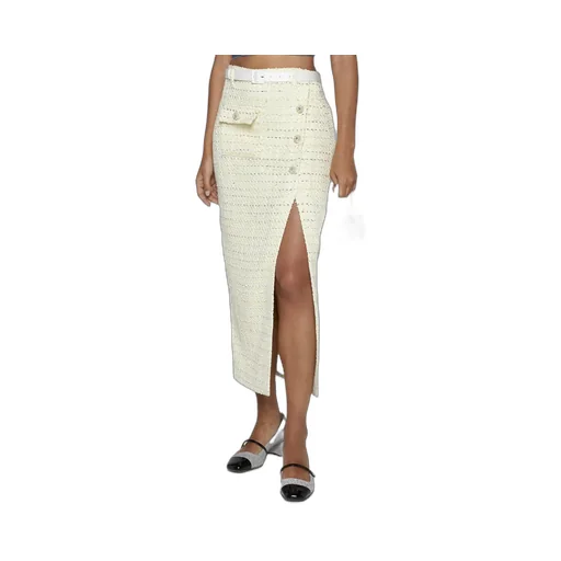 Tweed Midi Skirt With Belt