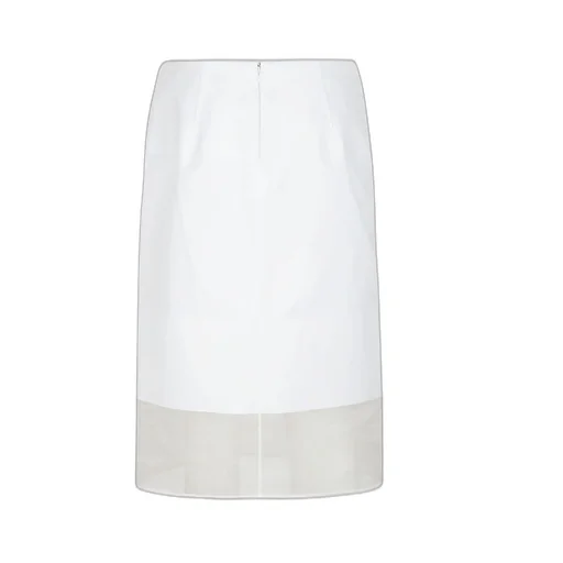 Midi Skirt With Sheer Hem