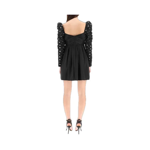 Dress With Puff Sleeves And Floral Sequins