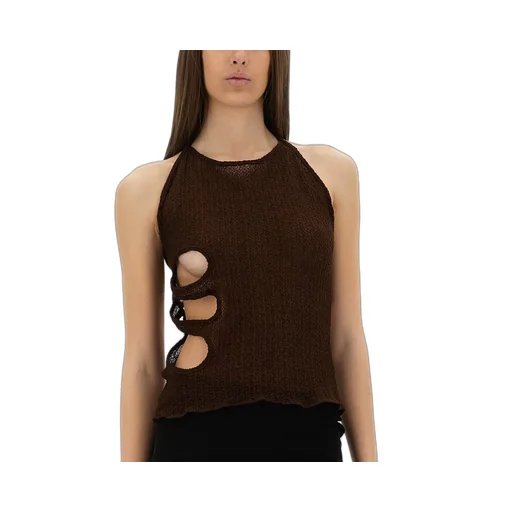 Halterneck Cut-Out Knit Top