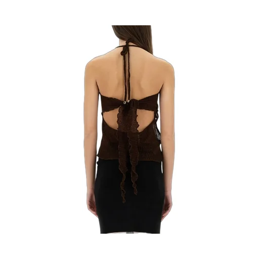 Halterneck Cut-Out Knit Top