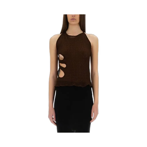 Halterneck Cut-Out Knit Top