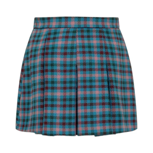 Pleated Plaid Mini Skirt