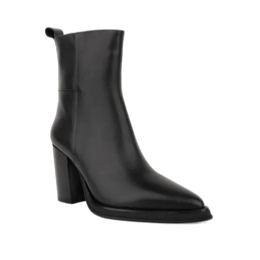 Pointed Toe Block Heel Booties