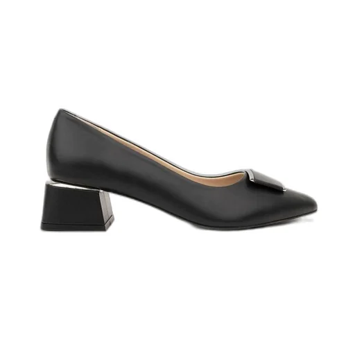 Pointed Toe Block Heel Pumps