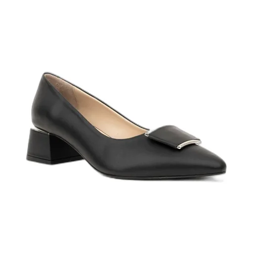 Pointed Toe Block Heel Pumps