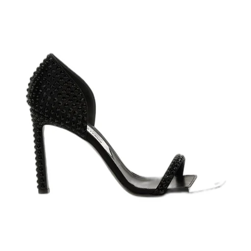 Crystal-Embellished Stiletto Sandals