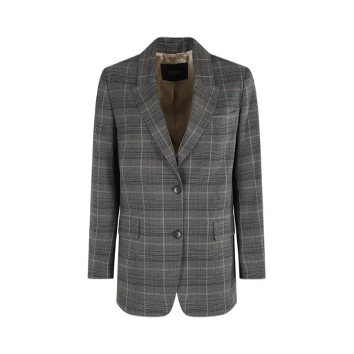 Single-Breasted Plaid Blazer
