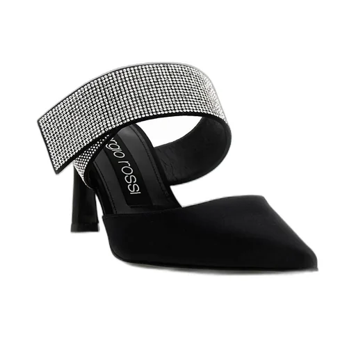 Mules With Crystal-Embellished Strap