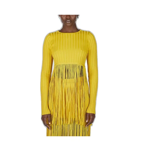 Ribbed Knit Tunic With Fringe
