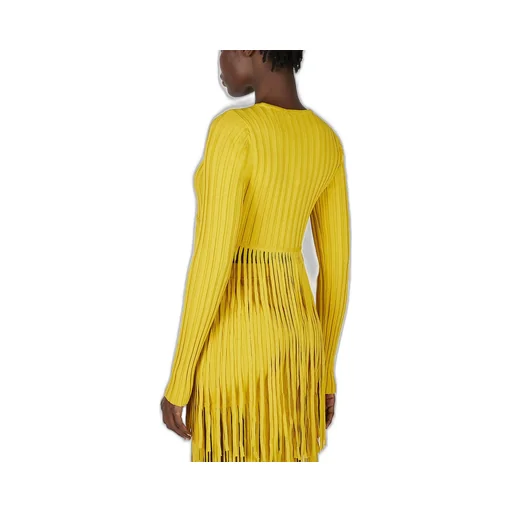 Ribbed Knit Tunic With Fringe