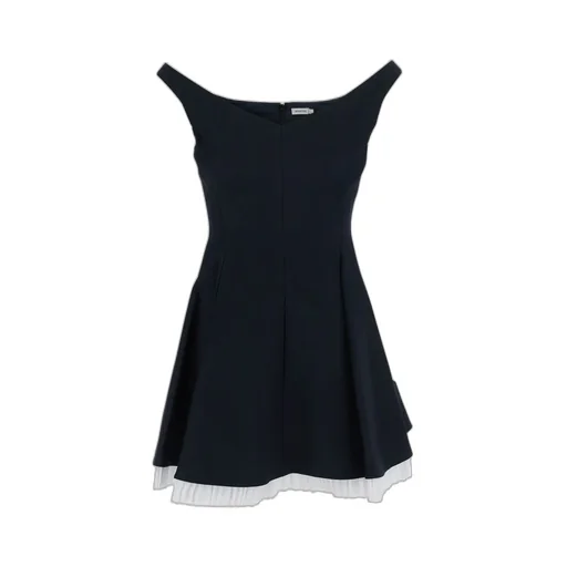 Off-The-Shoulder Mini Dress With Pleated Hem