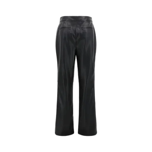 High-Waisted Faux Leather Trousers