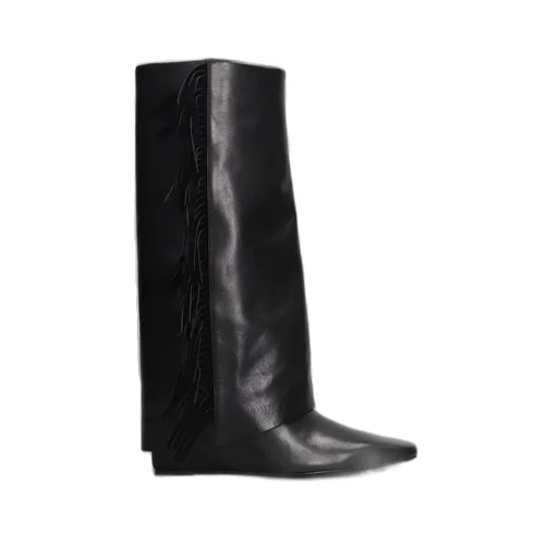 Knee-High Boots With Fringe