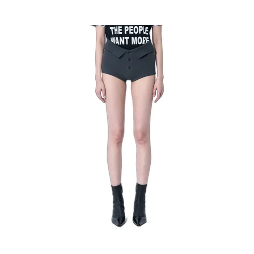 High-Waisted Button-Up Shorts