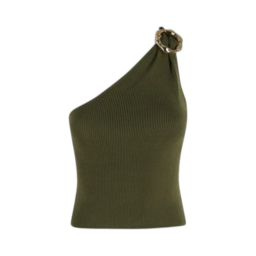 One-Shoulder Ribbed Knit Top