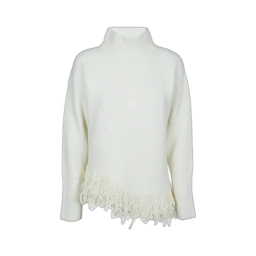 Turtleneck Sweater With Fringe