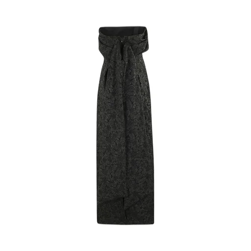 Strapless Jacquard Gown