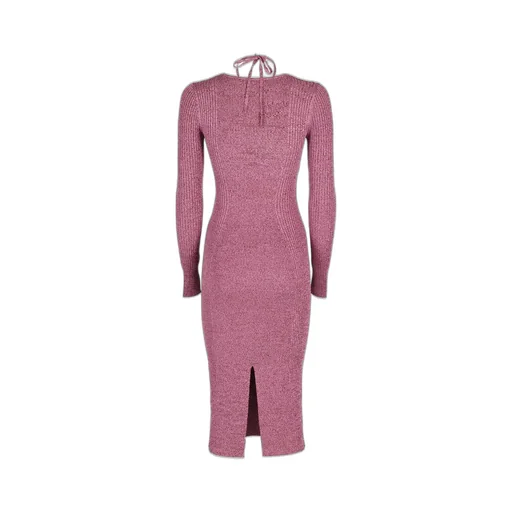 Ribbed Knit Midi Dress With Cut-Out Detail