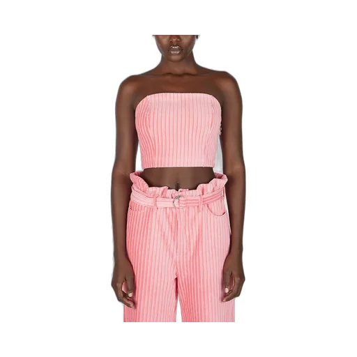 Pleated Strapless Crop Top