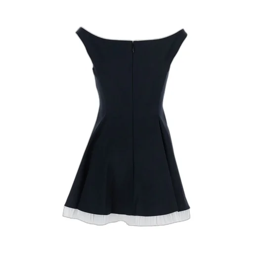 Off-The-Shoulder Mini Dress With Pleated Hem