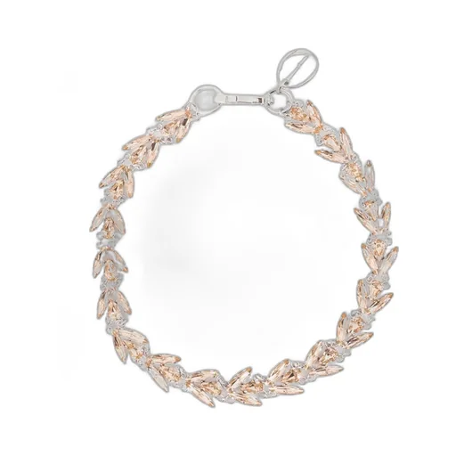 Leaf-Shaped Crystal Bracelet