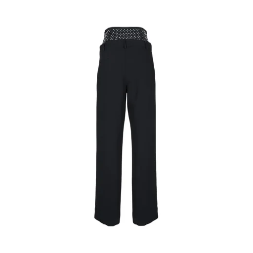 High-Waisted Trousers With Embellished Waistband